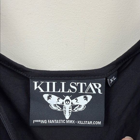 Killstar Black Backless Cold Shoulder bell sleeve jersey goth Dress XL - Picture 6 of 14